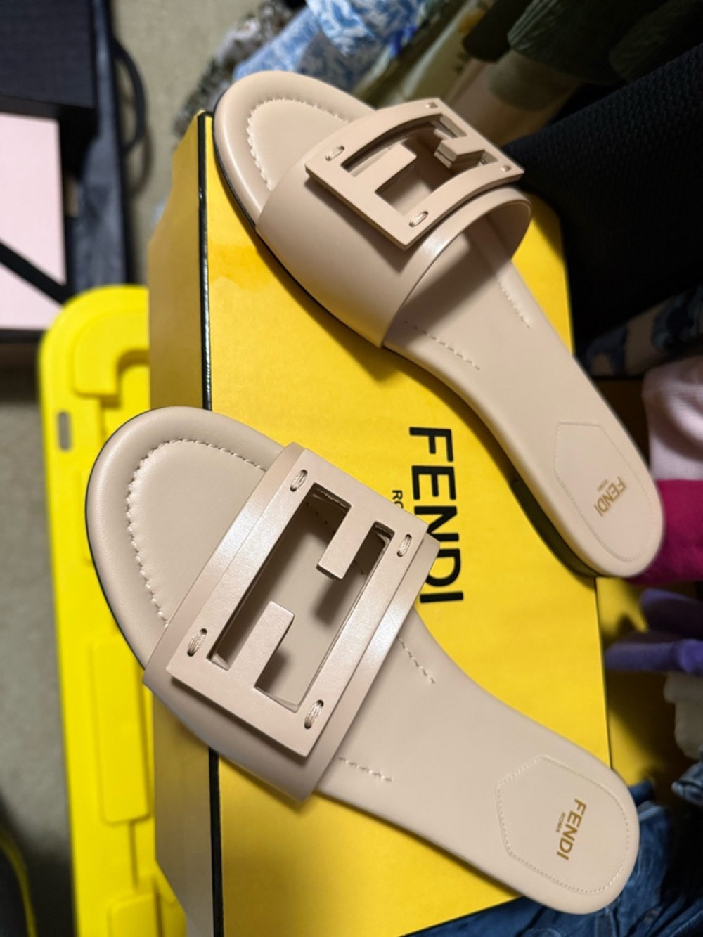 Fendi Cream Slide Sandals Brand New in Box *price is firm* - Picture 10 of 10
